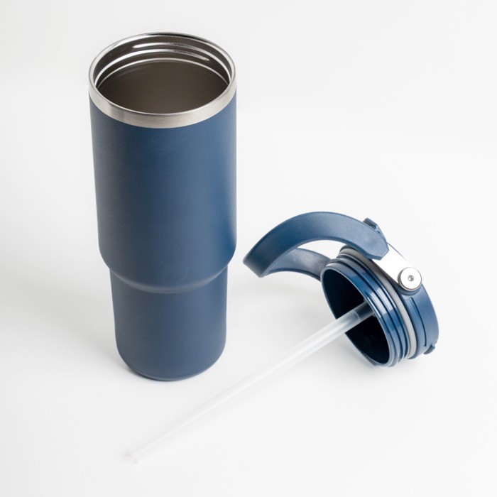 Vaso térmico de acero inoxidable con tapa doble y asa plegable 900ml