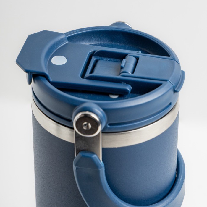 Vaso térmico de acero inoxidable con tapa doble y asa plegable 900ml vista 2