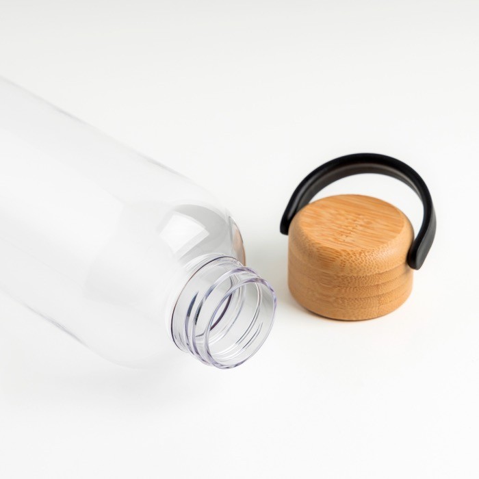 Botella de tritán con tapa de bambú y asa de transporte 1L Botella de tritán con tapa de bambú y asa de transporte 1L
