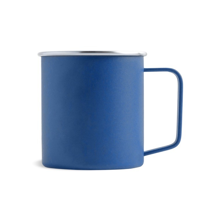 Taza de acero inoxidable reciclado con diseño moderno y asa 400ml color azul real Taza de acero inoxidable reciclado con diseño moderno y asa 400ml color azul real