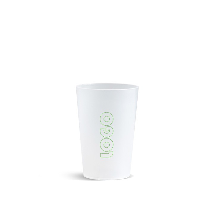 Vaso reutilizable de plástico hecho en Europa con capacidad 280ml Vaso reutilizable de plástico hecho en Europa con capacidad 280ml