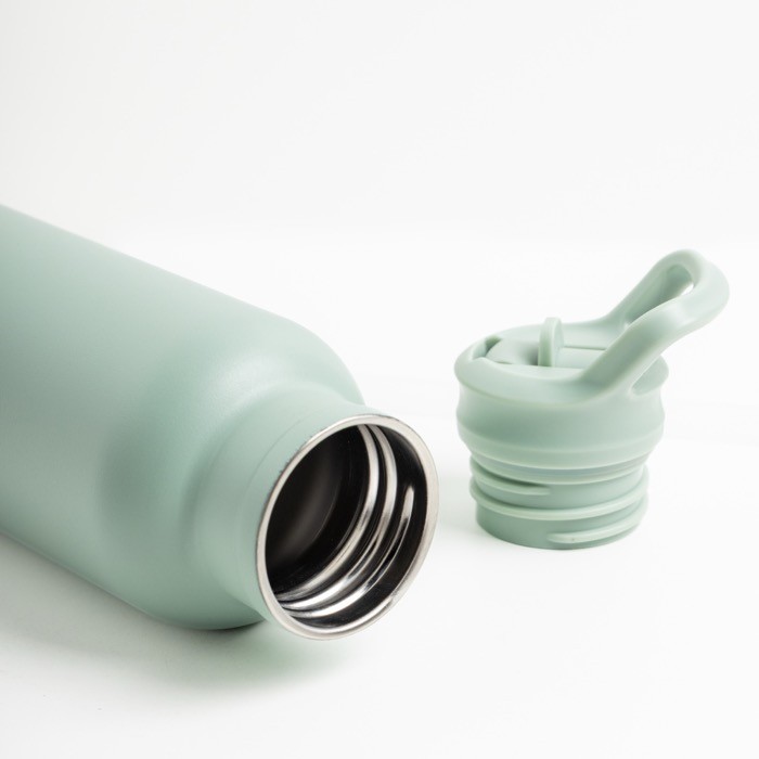 Botella térmica de acero inoxidable con asa fija y pajita plegable 500ml vista 2