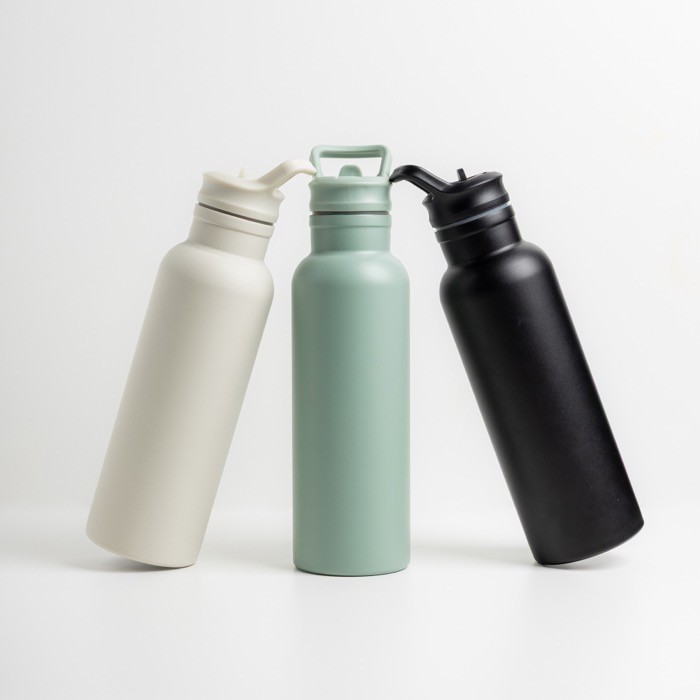 Botella térmica de acero inoxidable con asa fija y pajita plegable 500ml vista 1