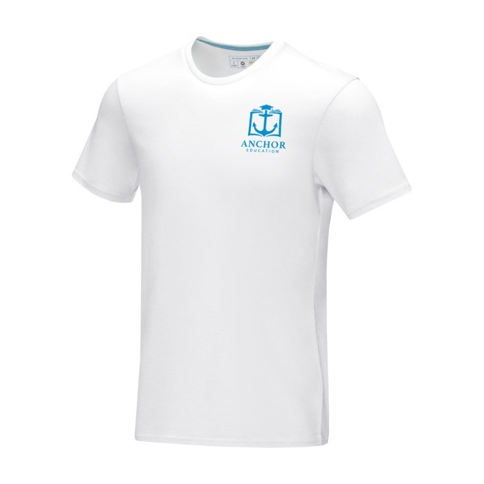 Camiseta hombre algodón orgánico GOTS 160 g/m2 Elevate NXT color blanco vista impresión serigrafía