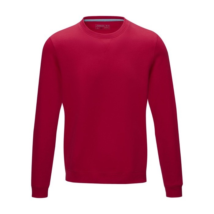 Jersey cuello redondo de hombre algodón orgánico GOTS 280 g/m2 Elevate NXT color rojo segunda vista frontal