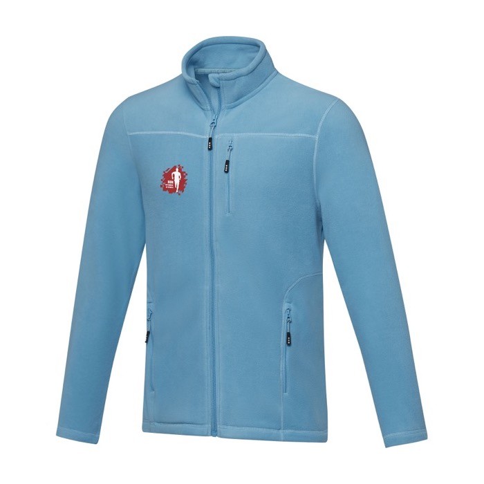 Chaqueta polar de poliéster reciclado hombre 174 g/m2 Elevate NXT color azul vista impresión serigrafía