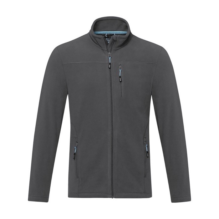 Chaqueta polar de poliéster reciclado hombre 174 g/m2 Elevate NXT color gris oscuro segunda vista frontal
