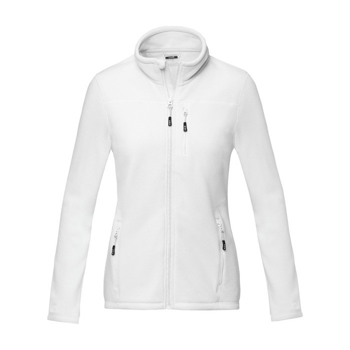 Chaqueta polar de mujer poliéster reciclado 174 g/m2 Elevate NXT color blanco segunda vista frontal