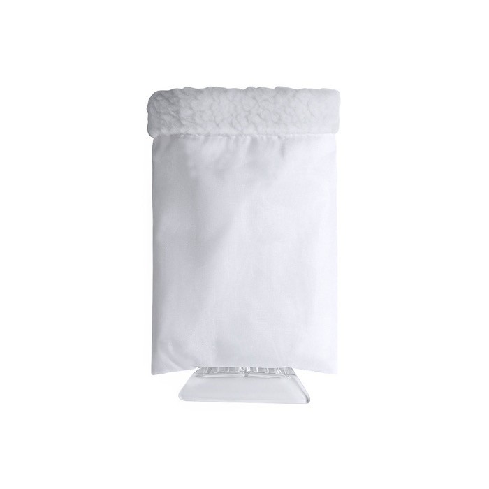Rascador de hielo con manopla de protección de poliéster color blanco primera vista