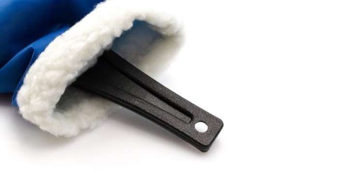 Rascador de hielo con manopla de protección de poliéster color azul quinta vista