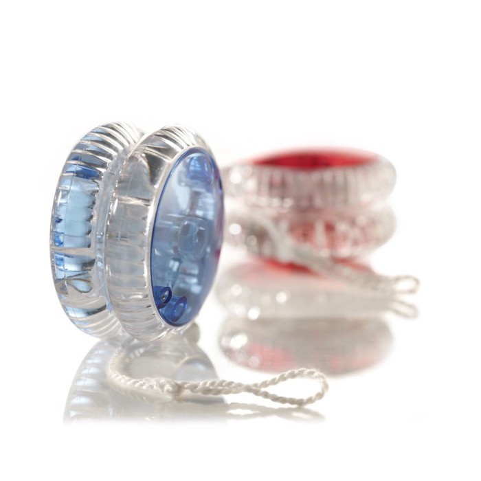 Yoyó translúcido que se ilumina al usarlo y cordón blanco primera vista Yoyó translúcido que se ilumina al usarlo y cordón blanco primera vista