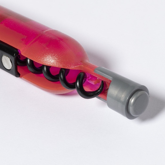 Sacacorchos magnético en forma de botella de vino con abridor color rosa