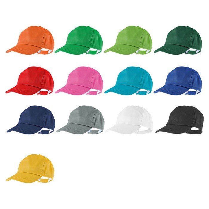 Gorra de algodón y poliéster con cierre de velcro 125 g/m2