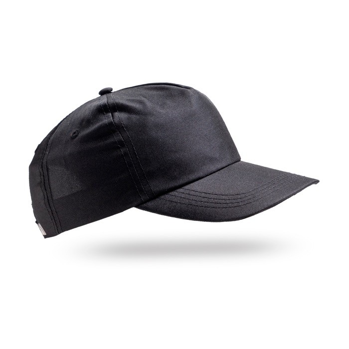 Gorra de poliéster reciclado con visera curvada 125 g/m2 color negro vista 11 Gorra de poliéster reciclado con visera curvada 125 g/m2 color negro vista 11