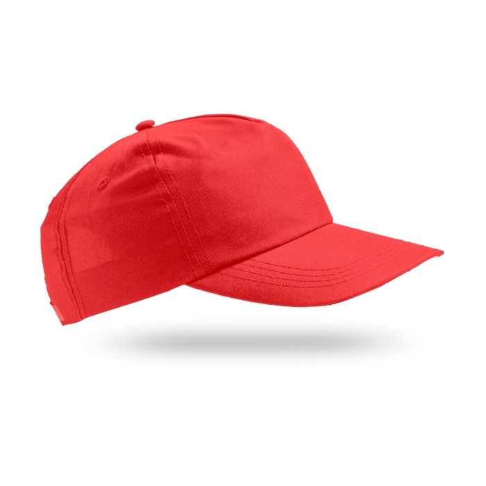 Gorra de poliéster reciclado con visera curvada 125 g/m2 color rojo Gorra de poliéster reciclado con visera curvada 125 g/m2 color rojo