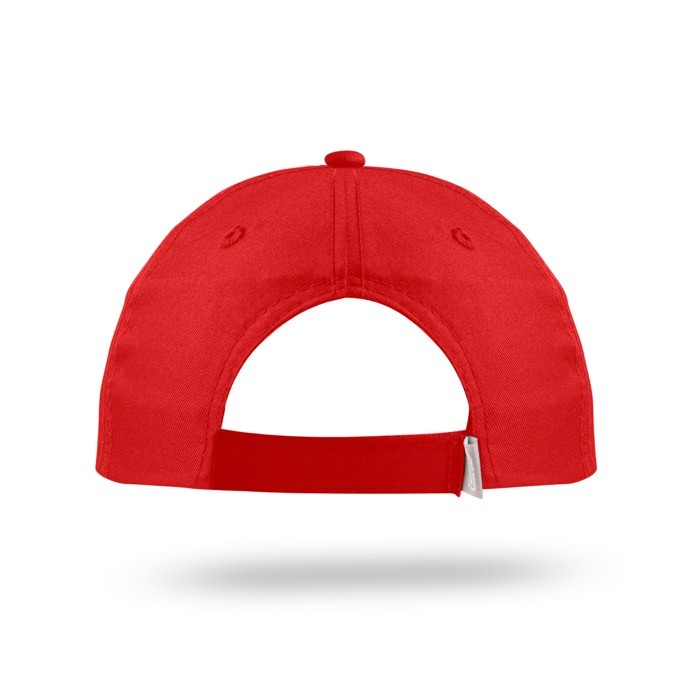 Gorra de poliéster reciclado con visera curvada 125 g/m2 color rojo vista detalle 2 Gorra de poliéster reciclado con visera curvada 125 g/m2 color rojo vista detalle 2