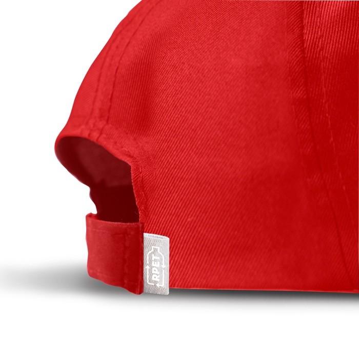 Gorra de poliéster reciclado con visera curvada 125 g/m2 color rojo Gorra de poliéster reciclado con visera curvada 125 g/m2 color rojo