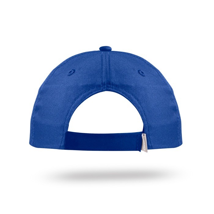 Gorra de poliéster reciclado con visera curvada 125 g/m2 color azul real vista detalle 2 Gorra de poliéster reciclado con visera curvada 125 g/m2 color azul real vista detalle 2