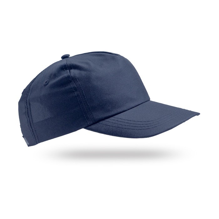 Gorra de poliéster reciclado con visera curvada 125 g/m2 color azul marino Gorra de poliéster reciclado con visera curvada 125 g/m2 color azul marino