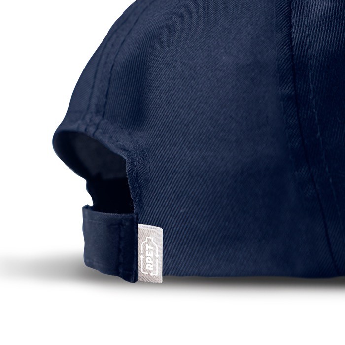 Gorra de poliéster reciclado con visera curvada 125 g/m2 color azul marino Gorra de poliéster reciclado con visera curvada 125 g/m2 color azul marino