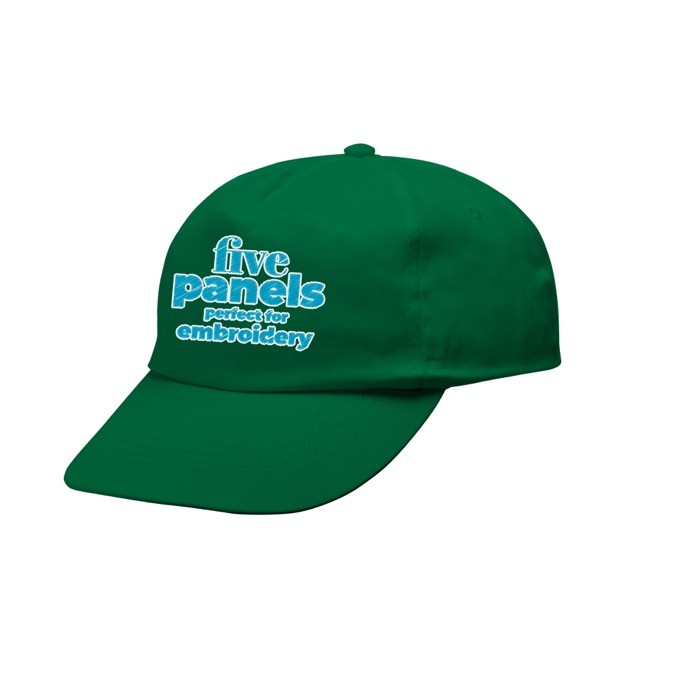 Gorra de poliéster y algodón en distintos colores 125 g/m2 color verde vista con logo impreso