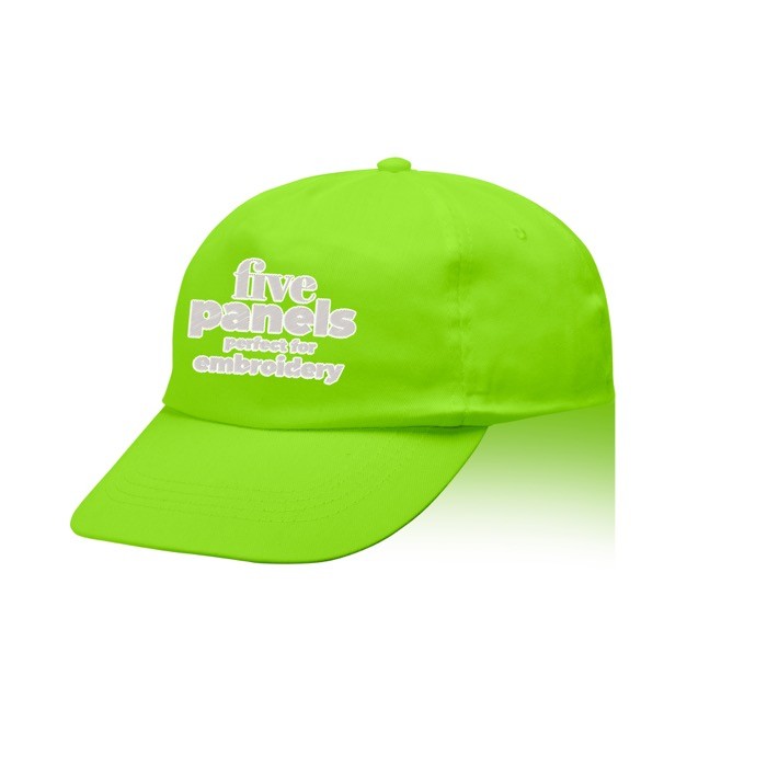 Gorra de poliéster y algodón en distintos colores 125 g/m2 color verde claro vista con logo impreso