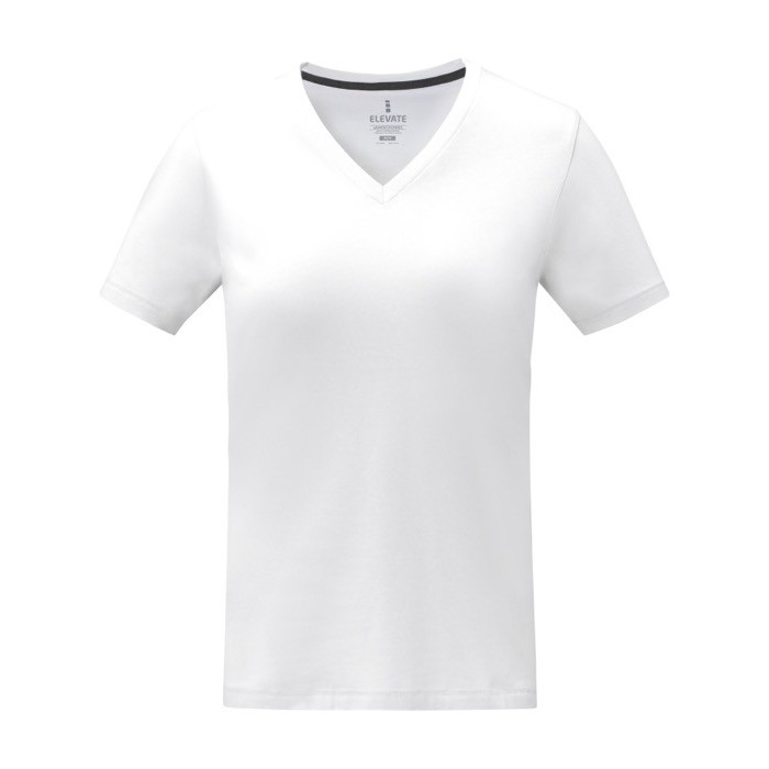 Camiseta cuello en V de mujer algodón 160 g/m2 Elevate Life color blanco segunda vista frontal Camiseta cuello en V de mujer algodón 160 g/m2 Elevate Life color blanco segunda vista frontal