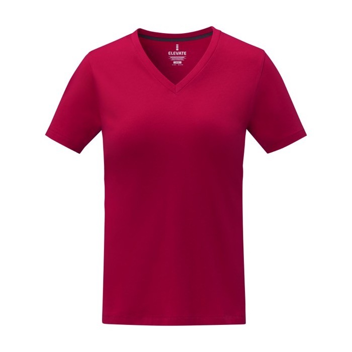 Camiseta cuello en V de mujer algodón 160 g/m2 Elevate Life color rojo segunda vista frontal Camiseta cuello en V de mujer algodón 160 g/m2 Elevate Life color rojo segunda vista frontal