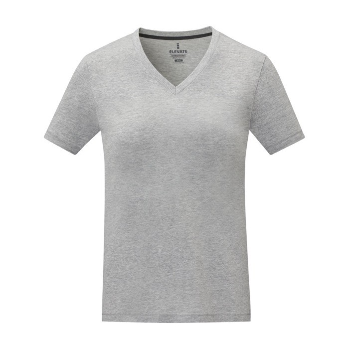 Camiseta cuello en V de mujer algodón 160 g/m2 Elevate Life color gris segunda vista frontal Camiseta cuello en V de mujer algodón 160 g/m2 Elevate Life color gris segunda vista frontal