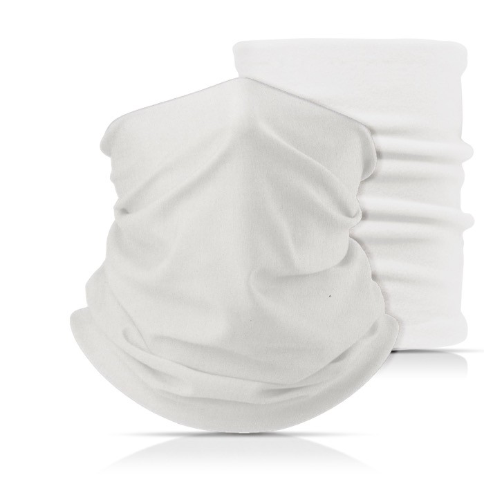 Braga de poliéster y elastano para proteger boca y nariz color blanco Braga de poliéster y elastano para proteger boca y nariz color blanco