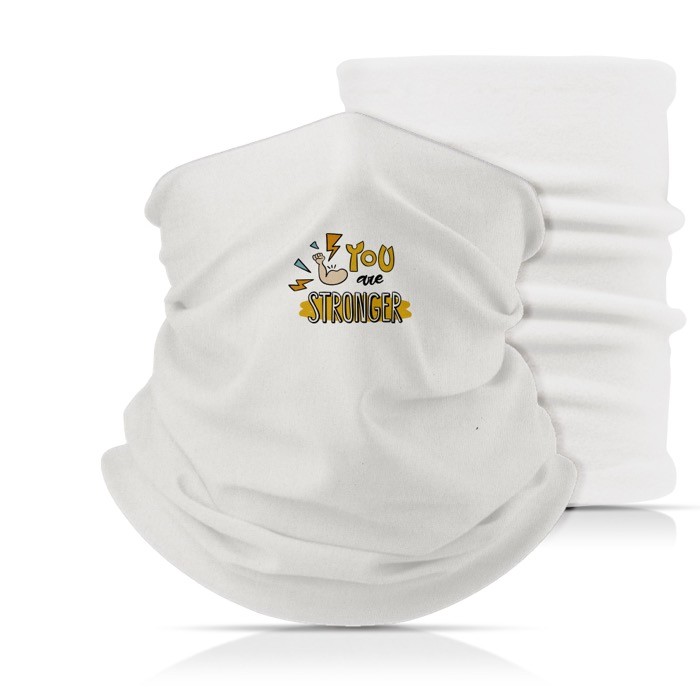 Braga de poliéster y elastano para proteger boca y nariz color blanco Braga de poliéster y elastano para proteger boca y nariz color blanco