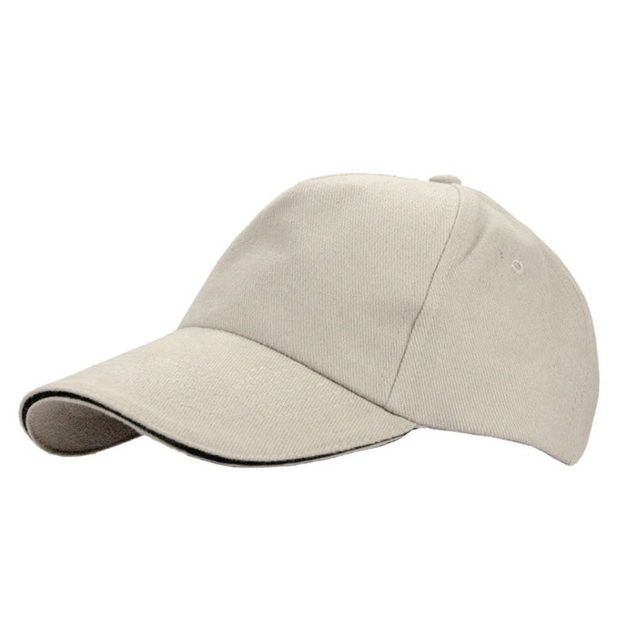 Gorra de algodón peinado con detalle a color en la visera 255 g/m2