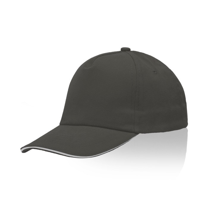 Gorra de algodón peinado con detalle a color en la visera 255 g/m2 color gris oscuro