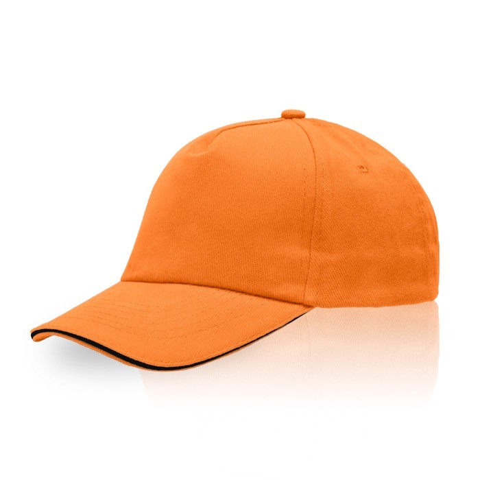 Gorra de sarga de algodón con cierre de metal ajustable 160 g/m2 color naranja