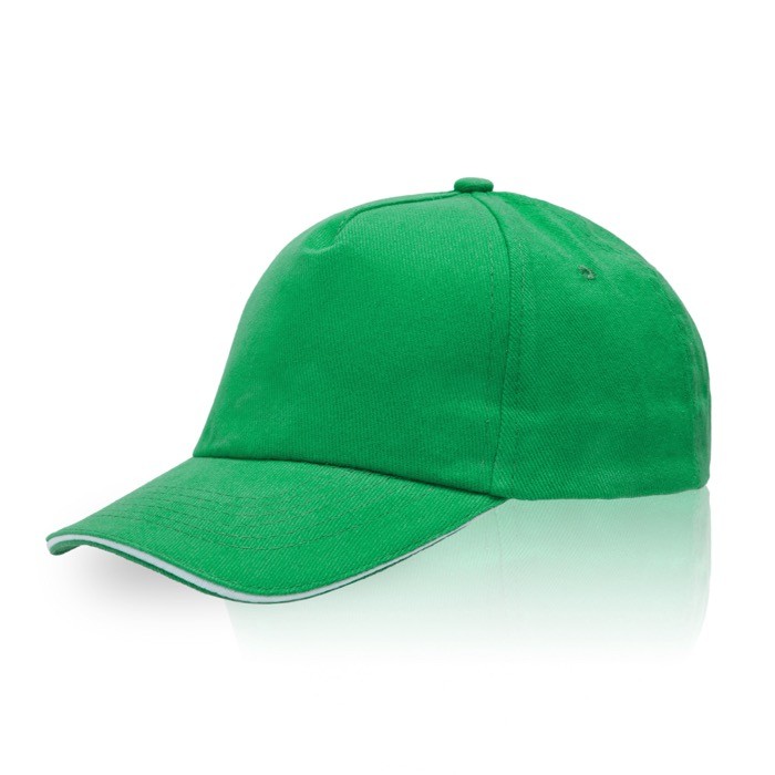 Gorra de sarga de algodón con cierre de metal ajustable 160 g/m2 color verde