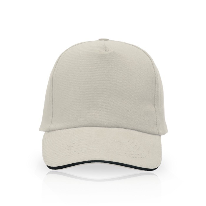 Gorra de sarga de algodón con cierre de metal ajustable 160 g/m2 color beige