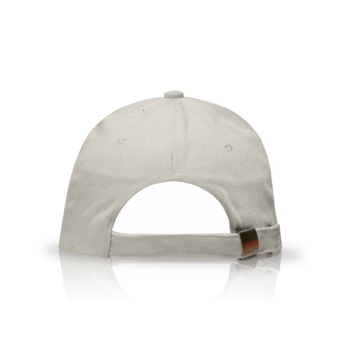 Gorra de sarga de algodón con cierre de metal ajustable 160 g/m2 color beige vista detalle 2