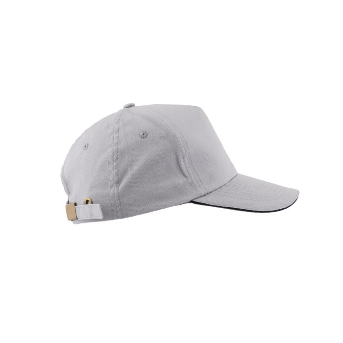 Gorra de sarga de algodón con cierre de metal ajustable 160 g/m2 color gris claro vista 1