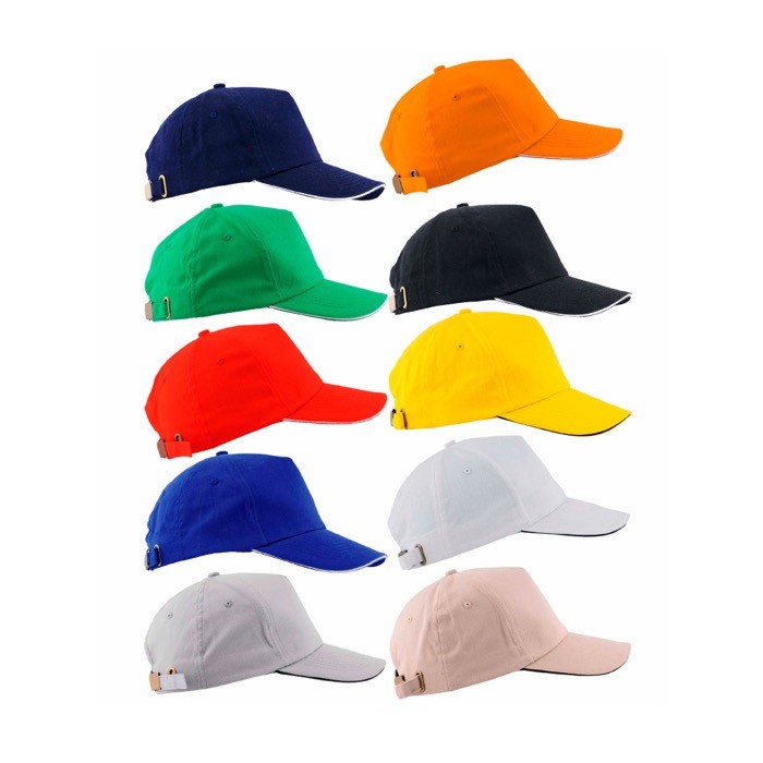 Gorra de sarga de algodón con cierre de metal ajustable 160 g/m2 vista 2