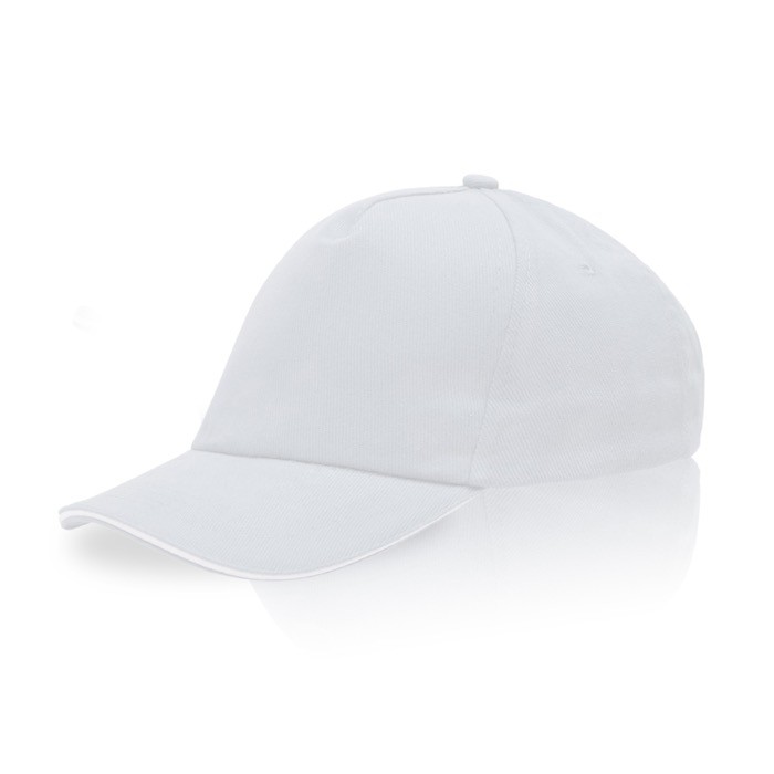 Gorra infantil de algodón con detalle de color en visera 255 g/m2 color blanco