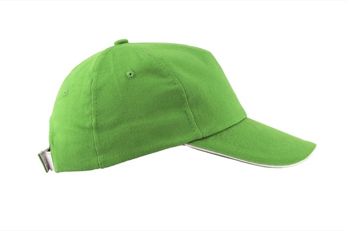 Gorra infantil de algodón con detalle de color en visera 255 g/m2