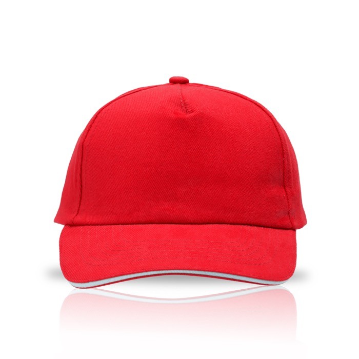 Gorra infantil de algodón con detalle de color en visera 255 g/m2 color rojo