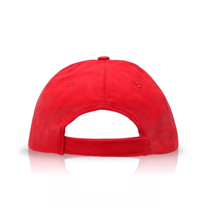 Gorra infantil de algodón con detalle de color en visera 255 g/m2 color rojo vista detalle 2