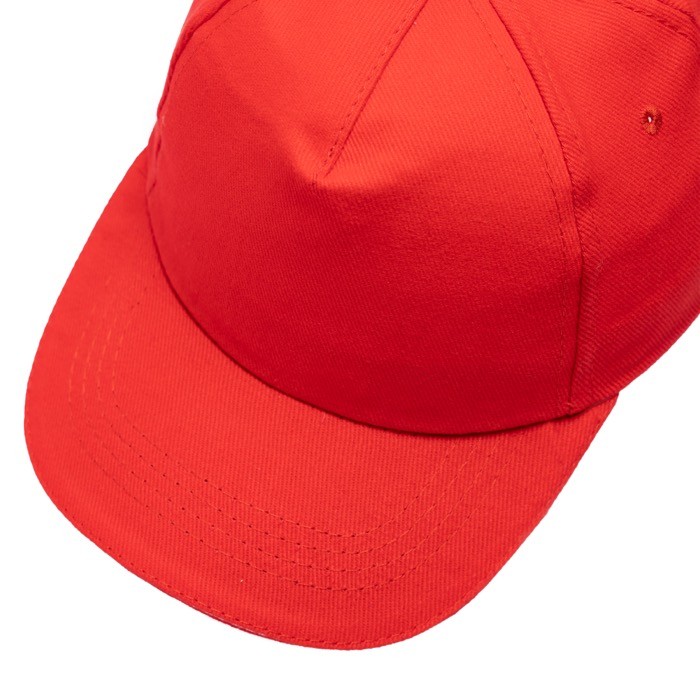 Gorra infantil de algodón con detalle de color en visera 255 g/m2 color rojo vista detalle 4
