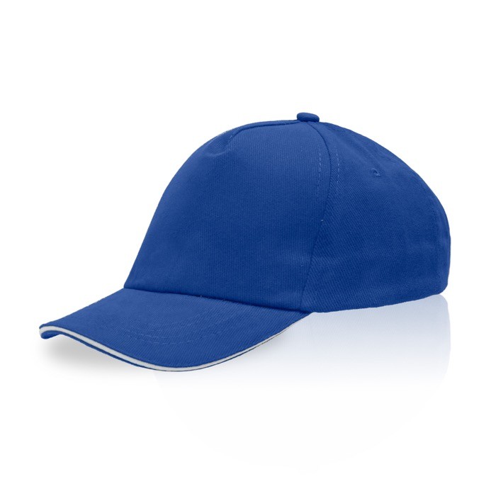 Gorra infantil de algodón con detalle de color en visera 255 g/m2 color azul real