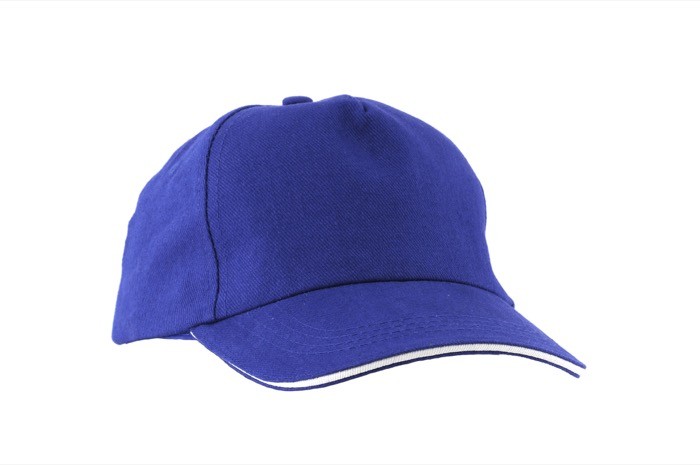 Gorra infantil de algodón con detalle de color en visera 255 g/m2 color azul real vista 2
