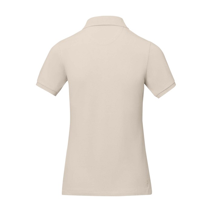 Polo de manga corta para mujer en punto piqué 200 g/m2 Elevate Life color arena segunda vista trasera Polo de manga corta para mujer en punto piqué 200 g/m2 Elevate Life color arena segunda vista trasera