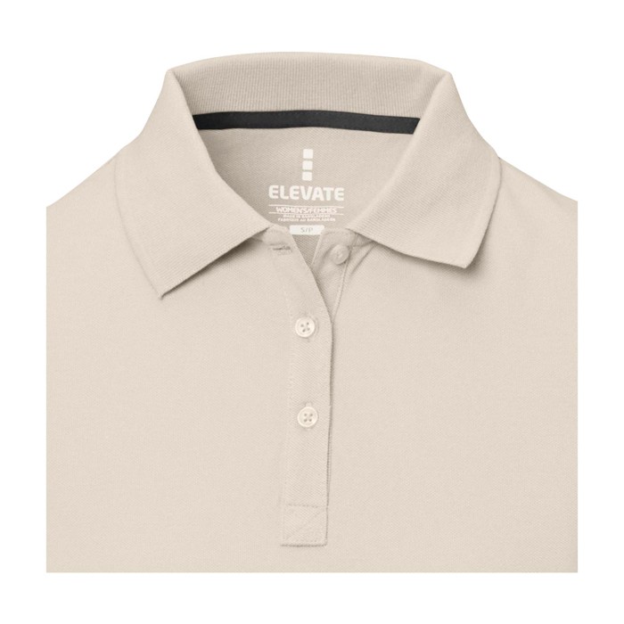 Polo de manga corta para mujer en punto piqué 200 g/m2 Elevate Life color arena vista detalle 1 Polo de manga corta para mujer en punto piqué 200 g/m2 Elevate Life color arena vista detalle 1