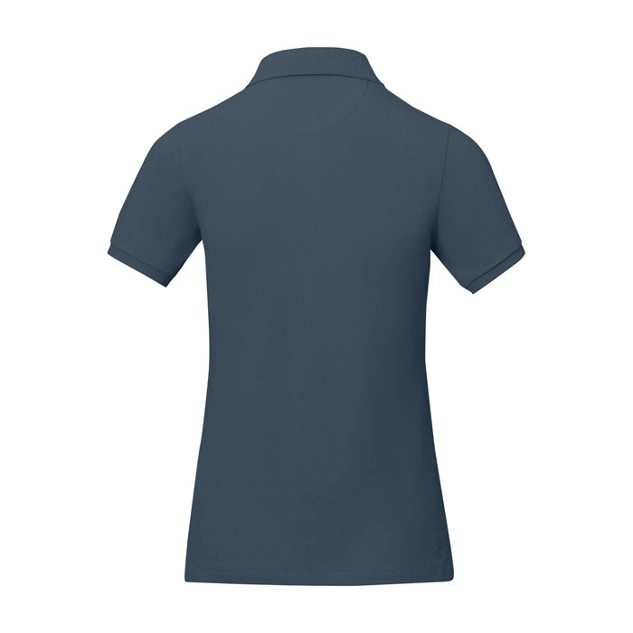 Polo de manga corta para mujer en punto piqué 200 g/m2 Elevate Life color azul cian segunda vista trasera Polo de manga corta para mujer en punto piqué 200 g/m2 Elevate Life color azul cian segunda vista trasera