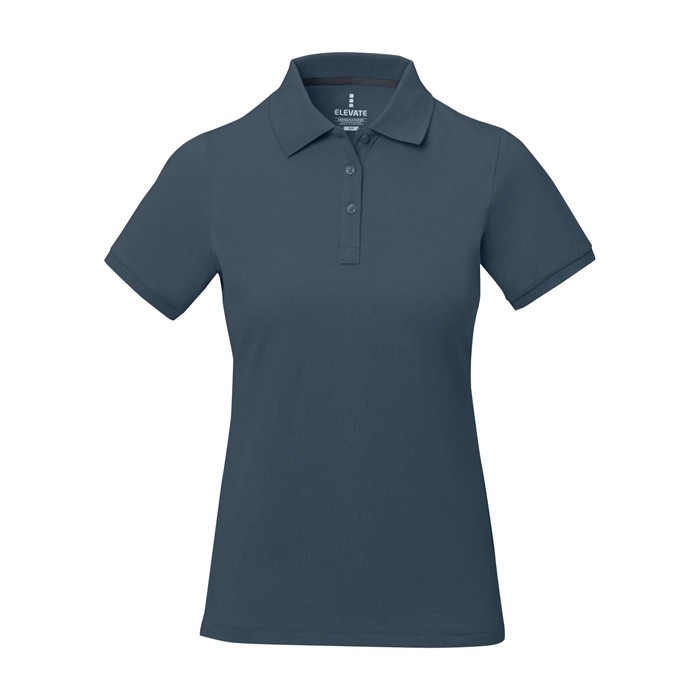 Polo de manga corta para mujer en punto piqué 200 g/m2 Elevate Life color azul cian segunda vista frontal Polo de manga corta para mujer en punto piqué 200 g/m2 Elevate Life color azul cian segunda vista frontal